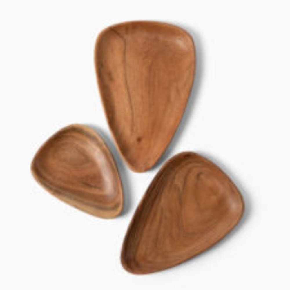 Sembla Set of 3 Wood Petal Trays